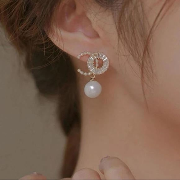 BOGO Pearl & CZ Designer Earrings - Picture 2 of 5